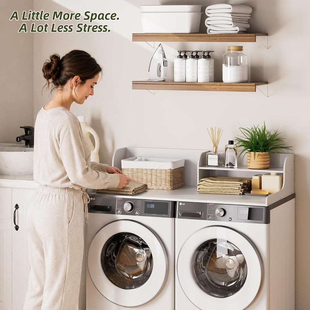 Washer Dryer Countertop with Shelf,2 Tier,White