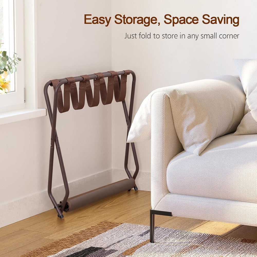 AMHANCIBLE Luggage Rack, Set of 2, Foldable Suitcase Stands for Guest Room