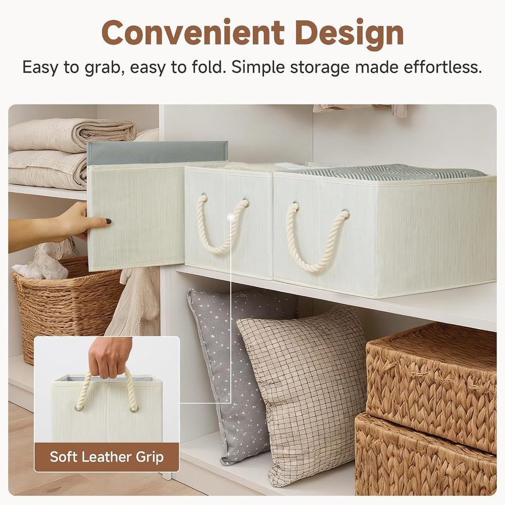 StorageWorks Storage Baskets for Shelves, Foldable Fabric Closet Storage Bins...