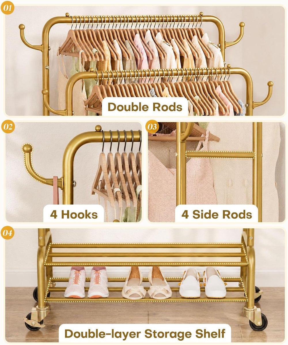 Homde Sturdy Garment Rack for Bedroom: 265 lbs Heavy Duty Clothes Organizer