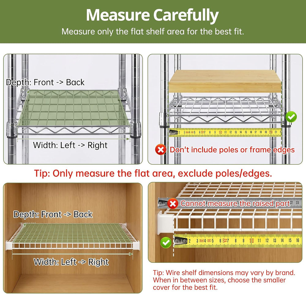 Wire Shelf Covers, Bamboo Wire Rack Covers (4PCS, 40" W x 16" D) Na...