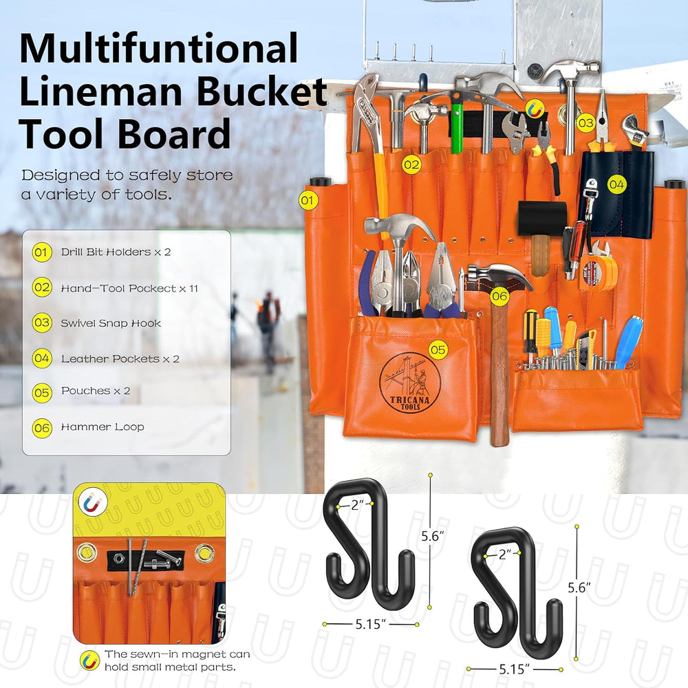 Lineman Tool Board, Aerial Apron, Bucket Truck Tools Organizer with Over 16 P...