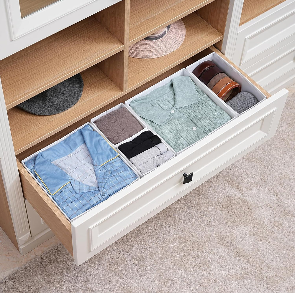 TYEERS Drawer Organizers, Durable Fabric, Washable, with Base Support Boards,...
