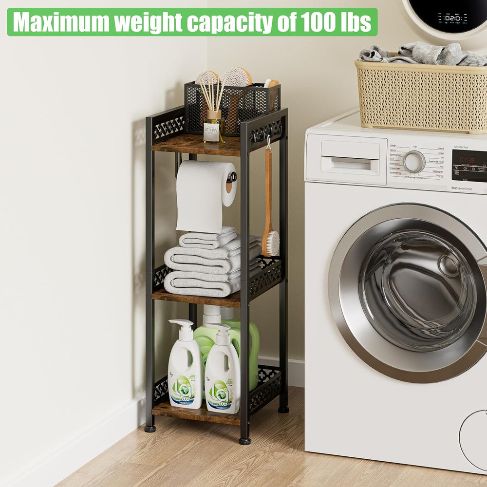 3 Tier Bathroom Organzier Storage Shelf Stand Toilet Paper Holder