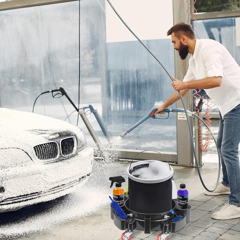 LCGP Bucket Dolly 5 Gallon Car Wash Professional Cleaning Bucket with Heavy D...