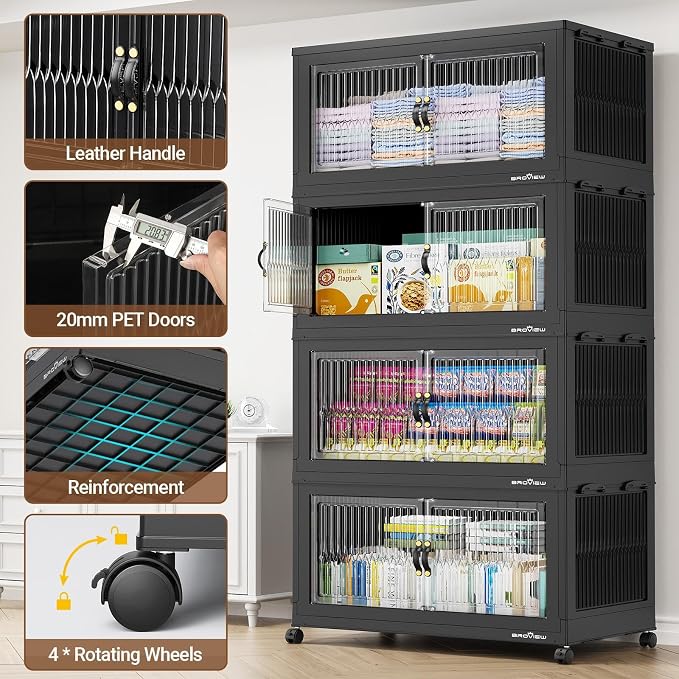 BROVIEW 800Qt Extra Large Stackable Storage Bins