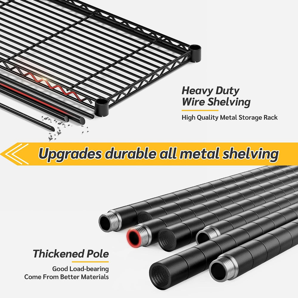 REIBII 6-Tier Storage Shelves, 75''H 1200LBS Garage Shelving for Ware...