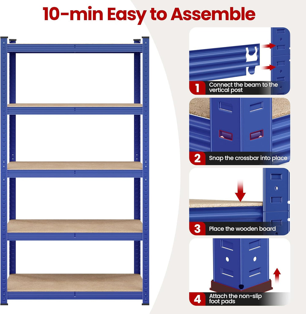 Yaheetech 5-Tier Heavy Duty Storage Shelves 35.5" W x 16" D x 71&qu...