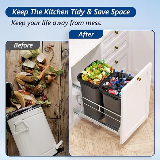 Insputer Dual Pull Out Trash Can Under Cabinet