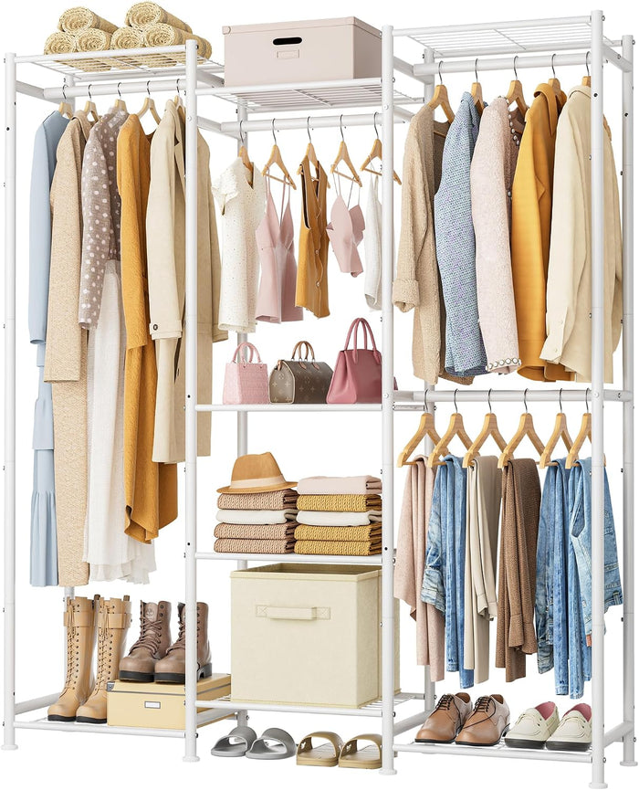 HOMIDEC Wardrobe Closet, 4 Hanging Spaces Portable Clothes Rack