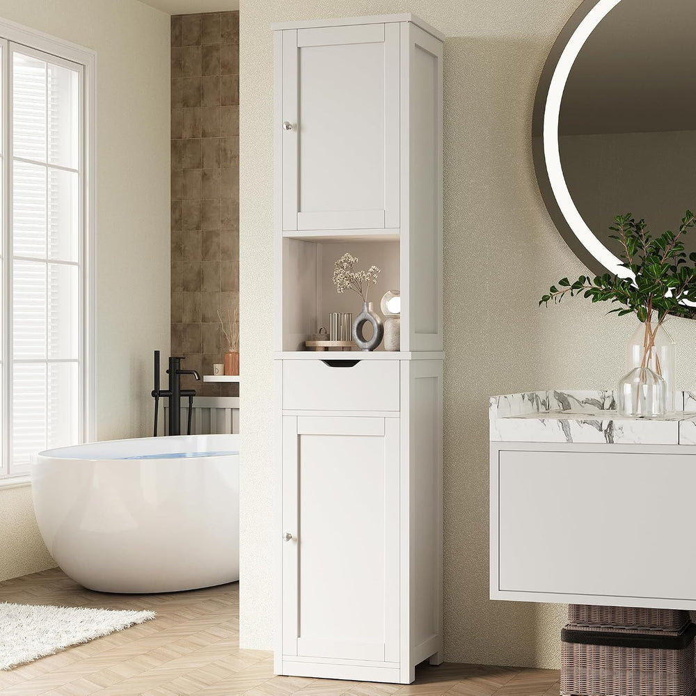 Shintenchi Tall Bathroom Storage Cabinet, Slim Corner Floor Cabinet with Door...