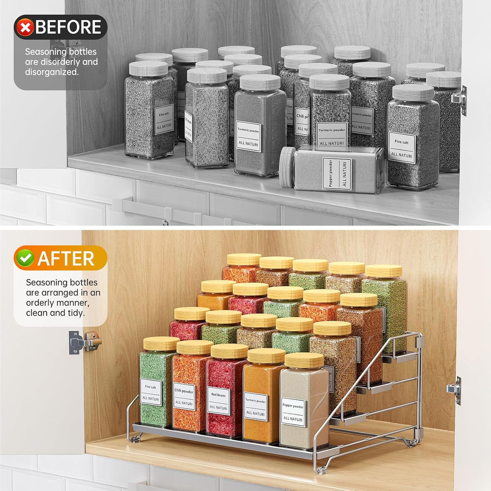RCHYFEED 4 Tier Spice Rack Organizer,Adjustable Spice Rack,Chrome,1 Pack