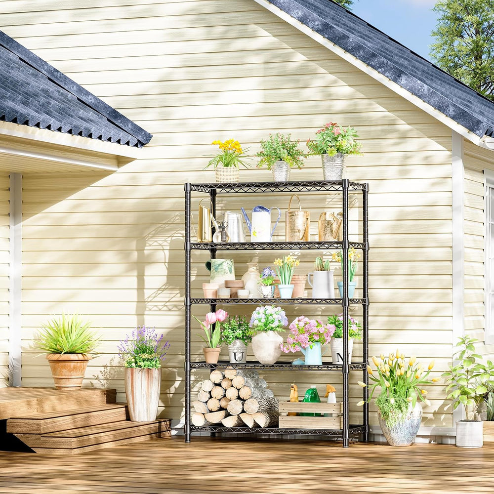 5 Tier 72"in Height 1750 LBS Garage Steel Wire Shelving for Pantry, Laundry