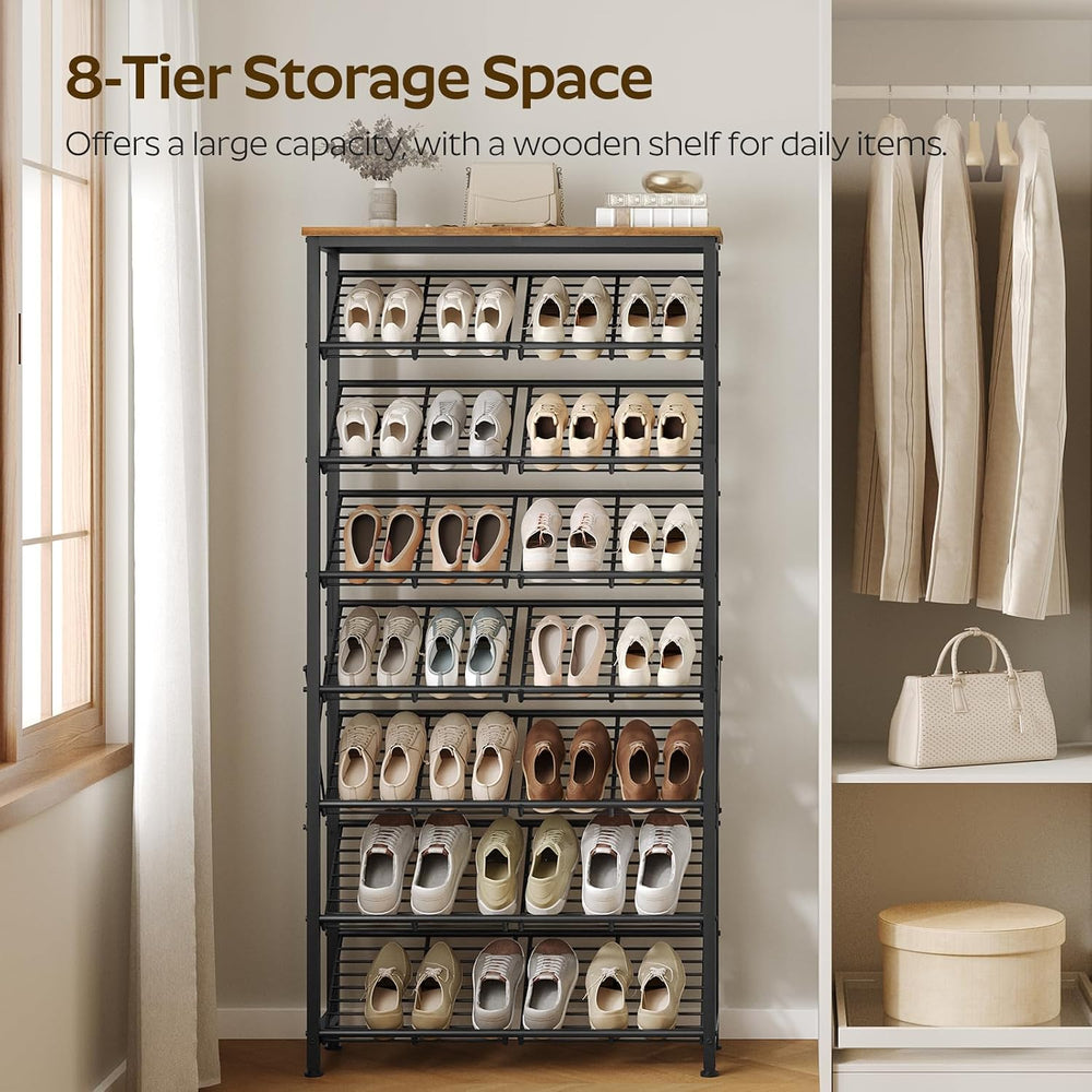 YATINEY 8-Tier Tall Shoes Rack, Slim Shoe Organizer for Entryway, Large-Capac...