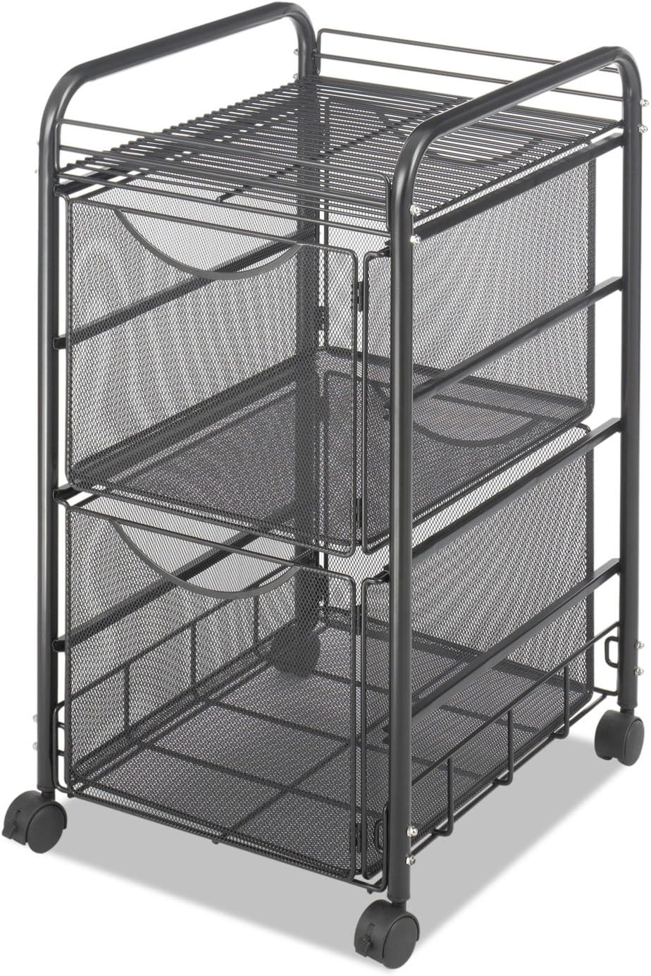 Safco Onyx Rolling Cart with 2 File Drawers, Fits Letter-Size Hanging Folders...