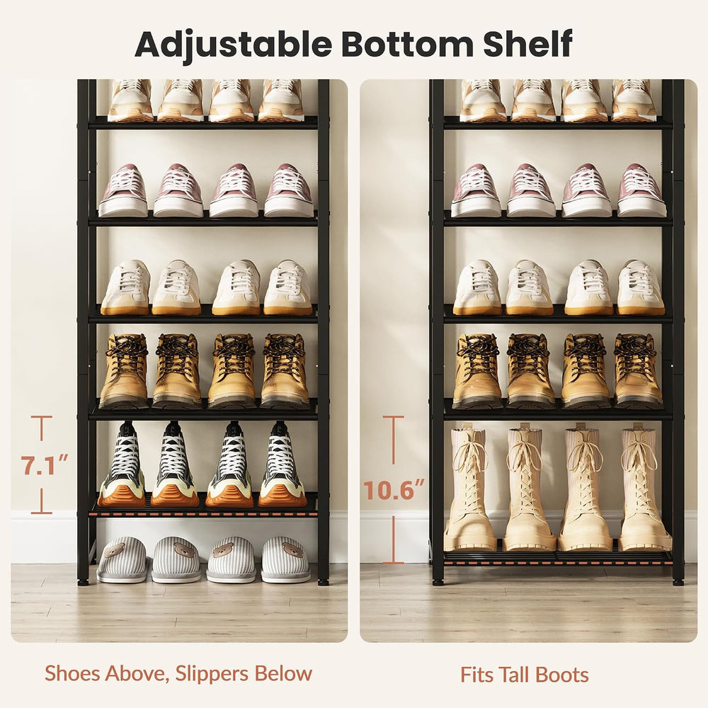 Narrow Shoe Rack 10-Tier, Tall Shoe Organizer for Small Spaces
