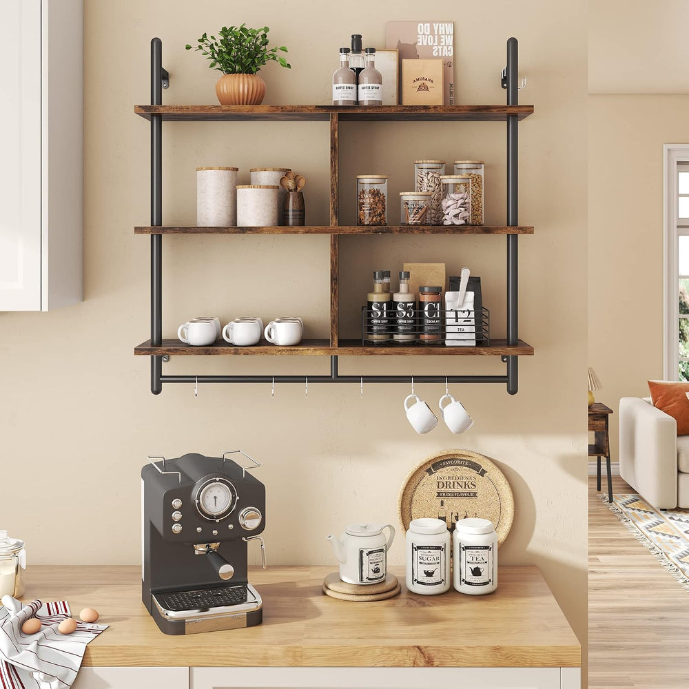Bestier 41.5" Floating Shelves for Wall 3 Tier Kitchen Shelves Wall Moun...