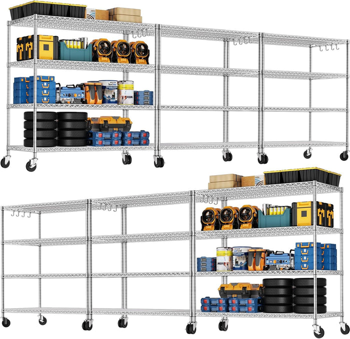 PrimeZone 4 Tier NSF Steel 55.5" Wx24 Dx76 H Wire Shelving 2400lbs