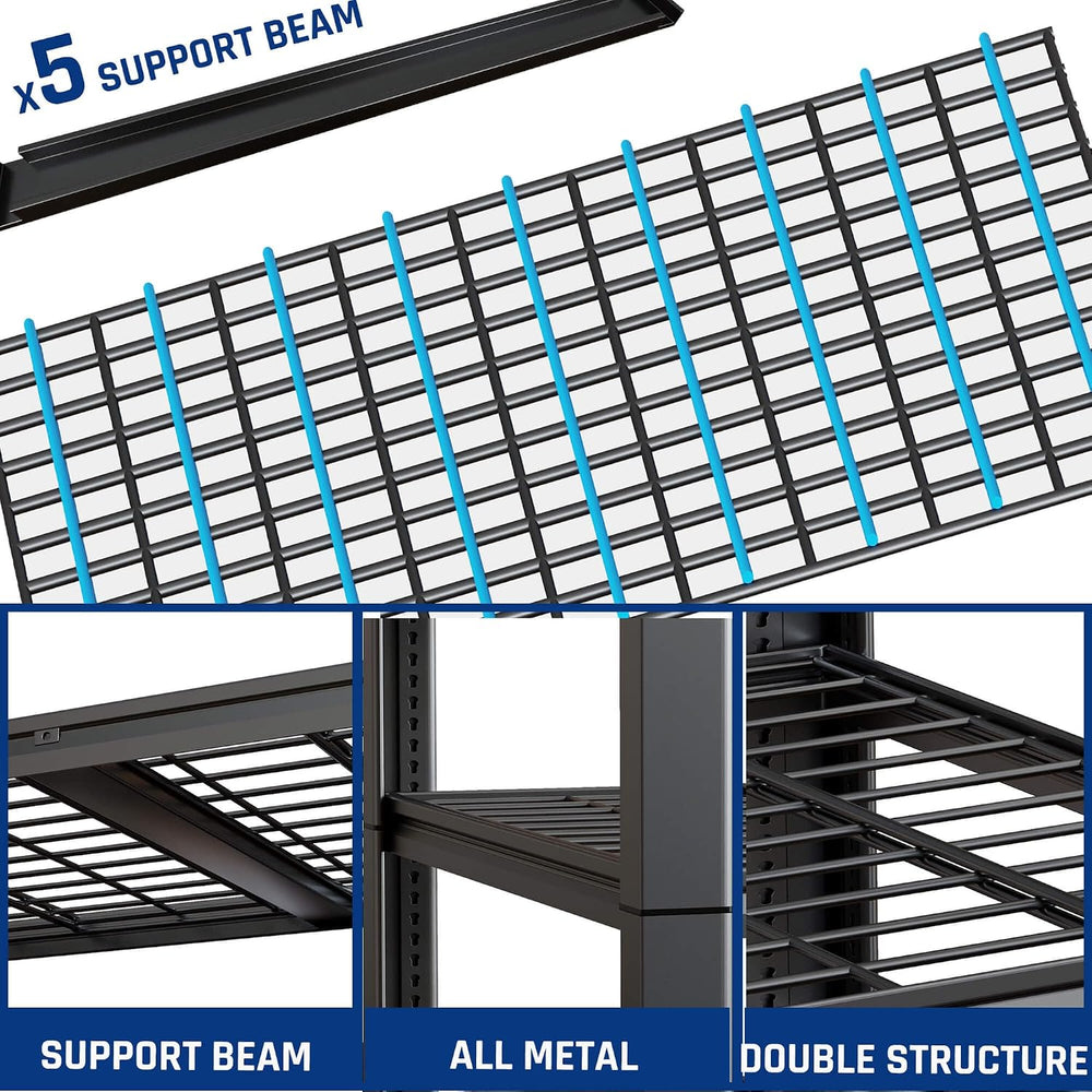 67" Wide 5-Tier Garage Shelving Unit, 67" W x 24" D x 84"...