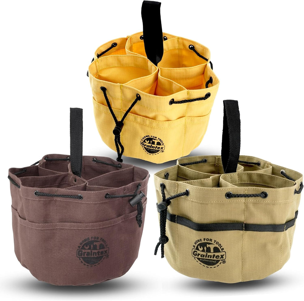 Graintex 18 Pocket Grab Bags Set of 3 Pcs Rip-Stop Canvas, Drawstring Closure...
