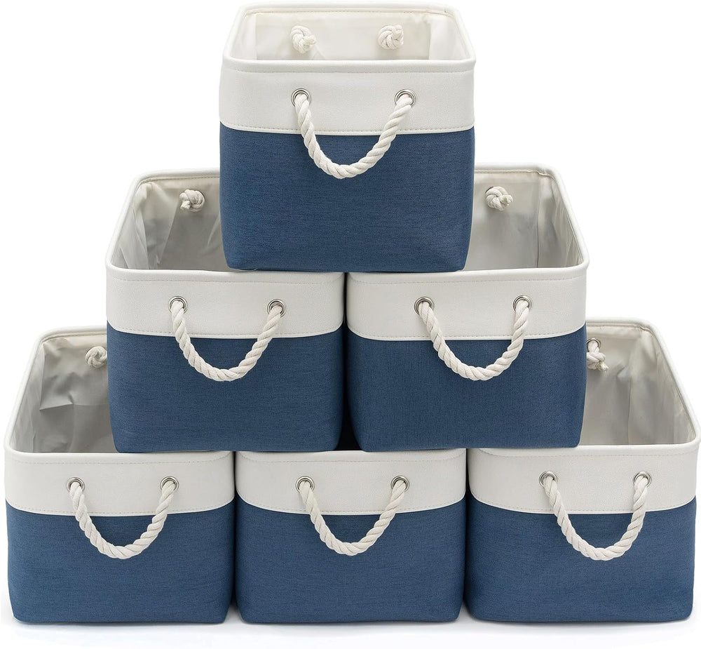 15x11x10 In Foldable Fabric Large Storage Bins with Handle 6 Pack