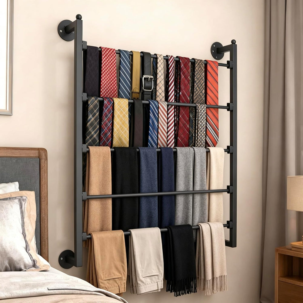 5 Tier Scarf Display Rack Tie Hijab Hanger Ribbon Organiz Wrap Paper Holder