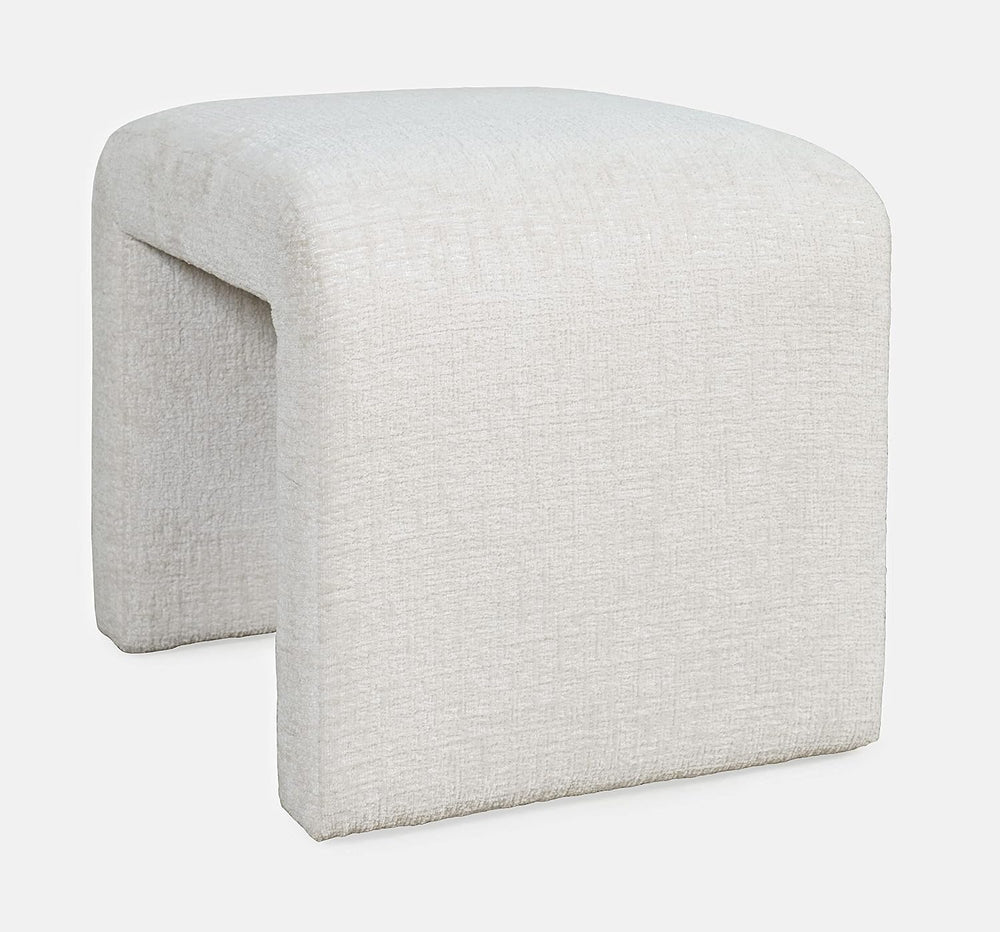Jofran Sophia Upholstered Ottoman Bench Set of 2, Curved Waterfall Jacquard P...