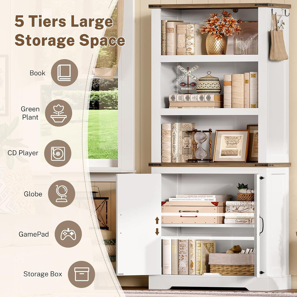 TEENFON 70.9in Tall Storage Cabinet with Adjustable Shelves, Kitchen Pantry C...