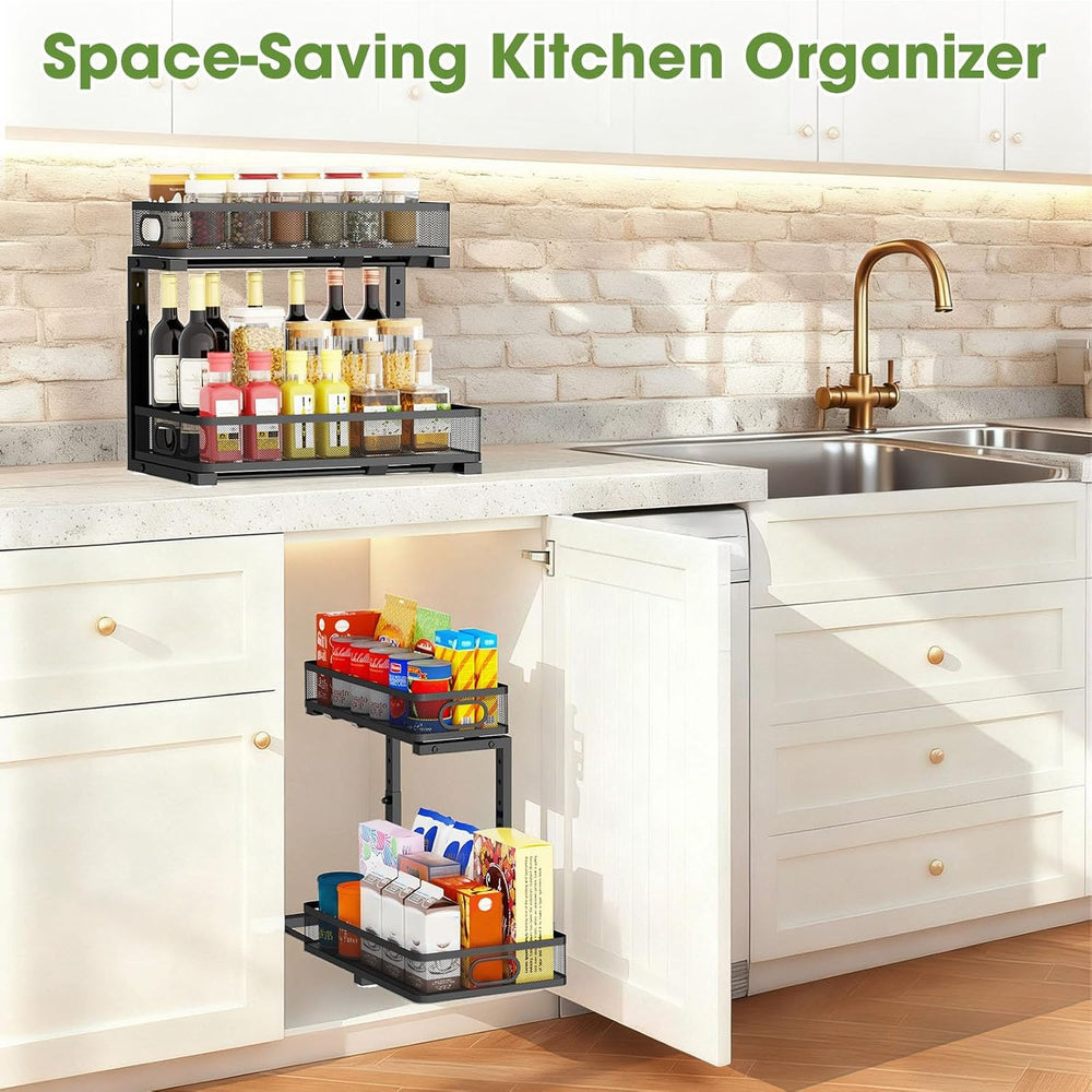 Under Sink Cabinet Organizer 2-Pack for Kitchen&Bathroom