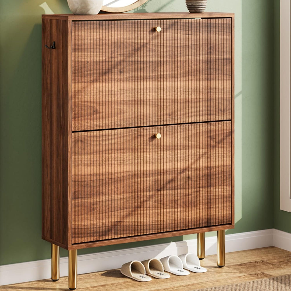 Nicetree Shoe Storage Cabinet for Entryway - 2 Flip Drawers Shoe Cabinet with...