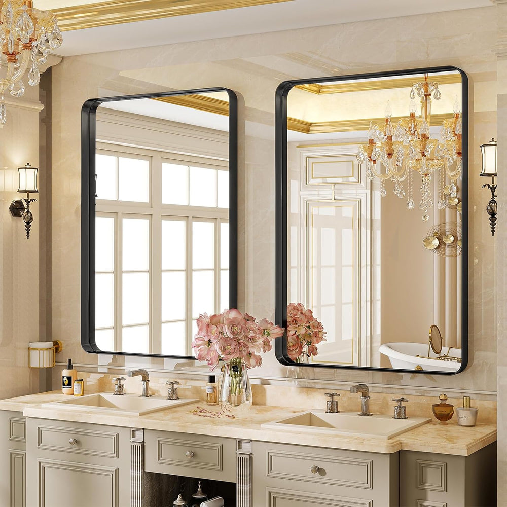 Bathroom Mirror 24"x32", Black Gorgeous Deep Frame Wall Mirror