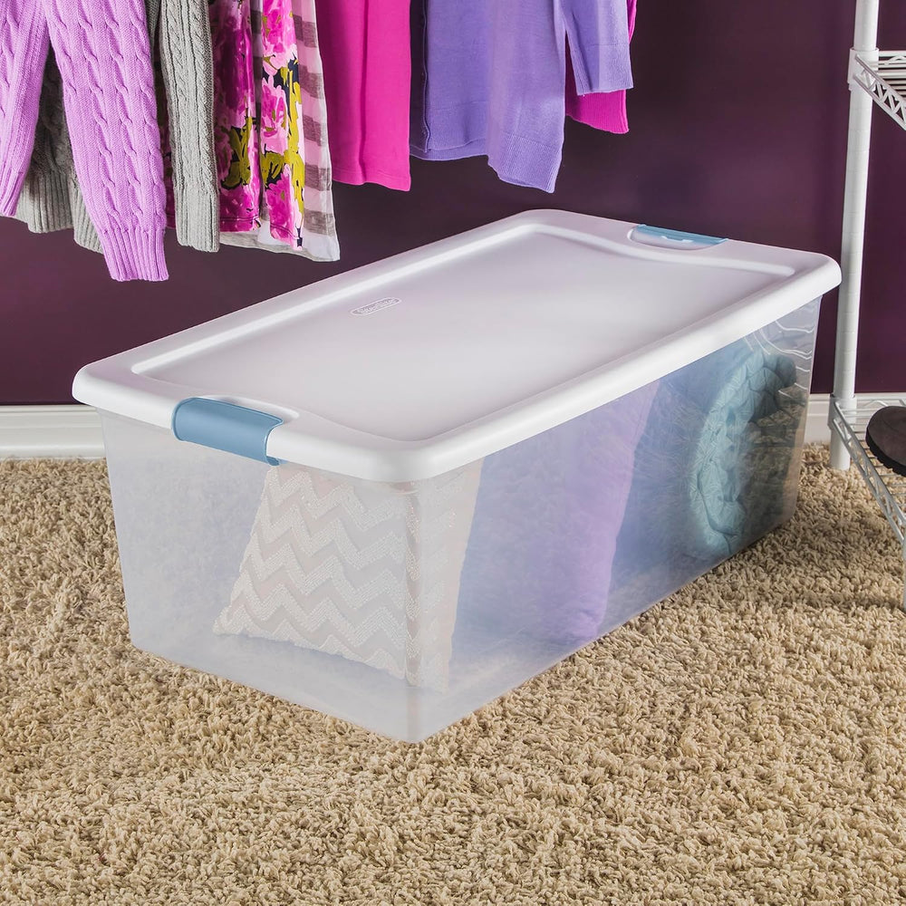 Sterilite Latching Box with Lids for Home and Office, 106 Quart, 12-Pack