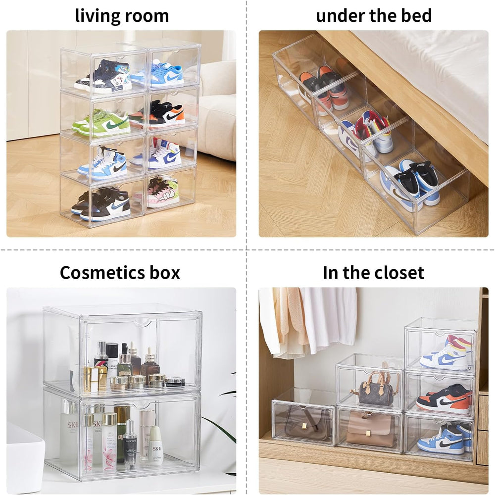 Sneaker Shoe Display Case,Shoe Box with Clear Magnetic Door,Thicken & Stu...