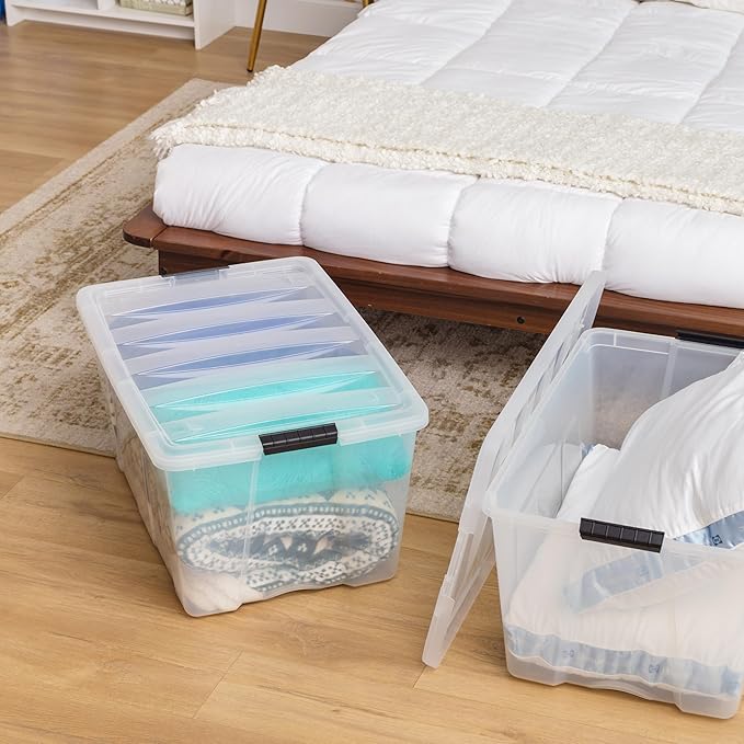 IRIS USA 94 Qt Stackable Plastic Storage Bins