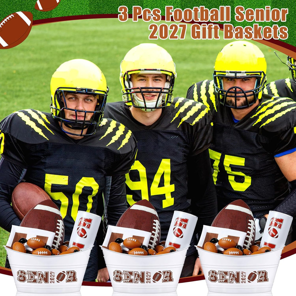 Pickmesh 3 Pcs Football Senior Night Sport Gift Basket, Senior 2027 Graduatio...