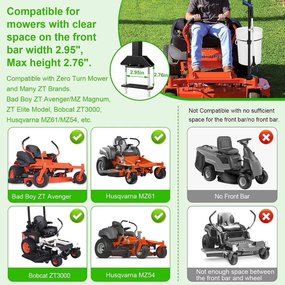 Zero Turn Mower Handle, 5 Gallon Bucket Bracket Holder with Clip, Lawn Mower ...