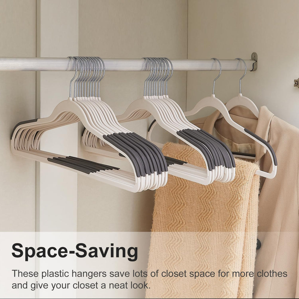 VECELO 50 Pack Clothes Hangers, Non-Slip Plastic Coat Hanger, 360°Swivel Hook...