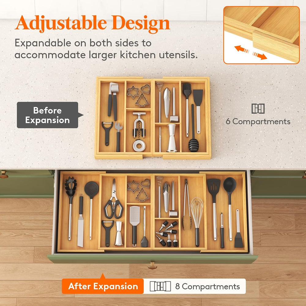 Lifewit Expandable Utensil Organizer for Kitchen Drawer, Cutlery Holder
