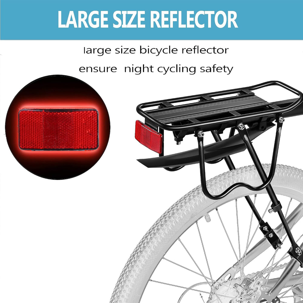 Rear Bike Rack,Bike Cargo Rack w/Fender & Large Size Reflective,Quick Rel...