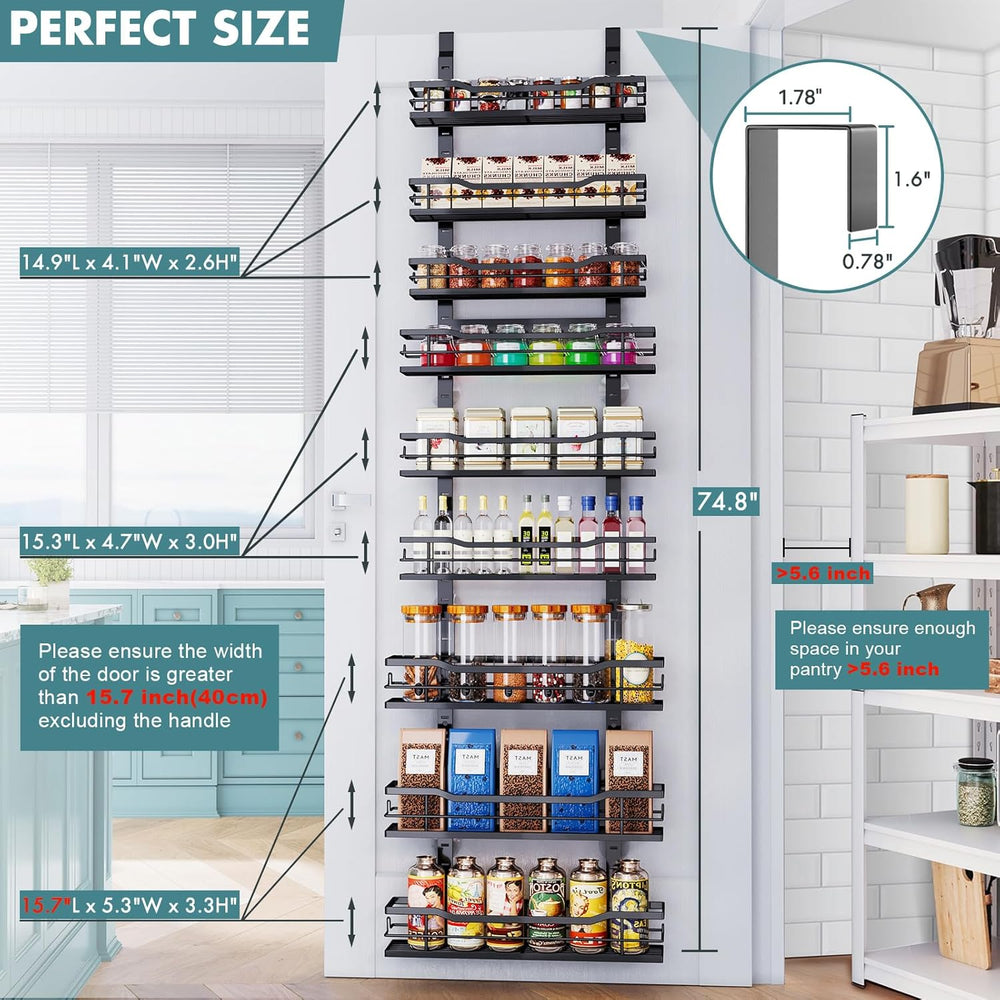 Eastherry Over The Door Pantry Organizer,9-Tier Over The Door Organizer with ...