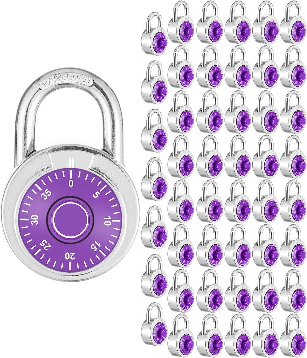 Combination Padlock, 50 mm (2"), Purple Dial, 48 Pack
