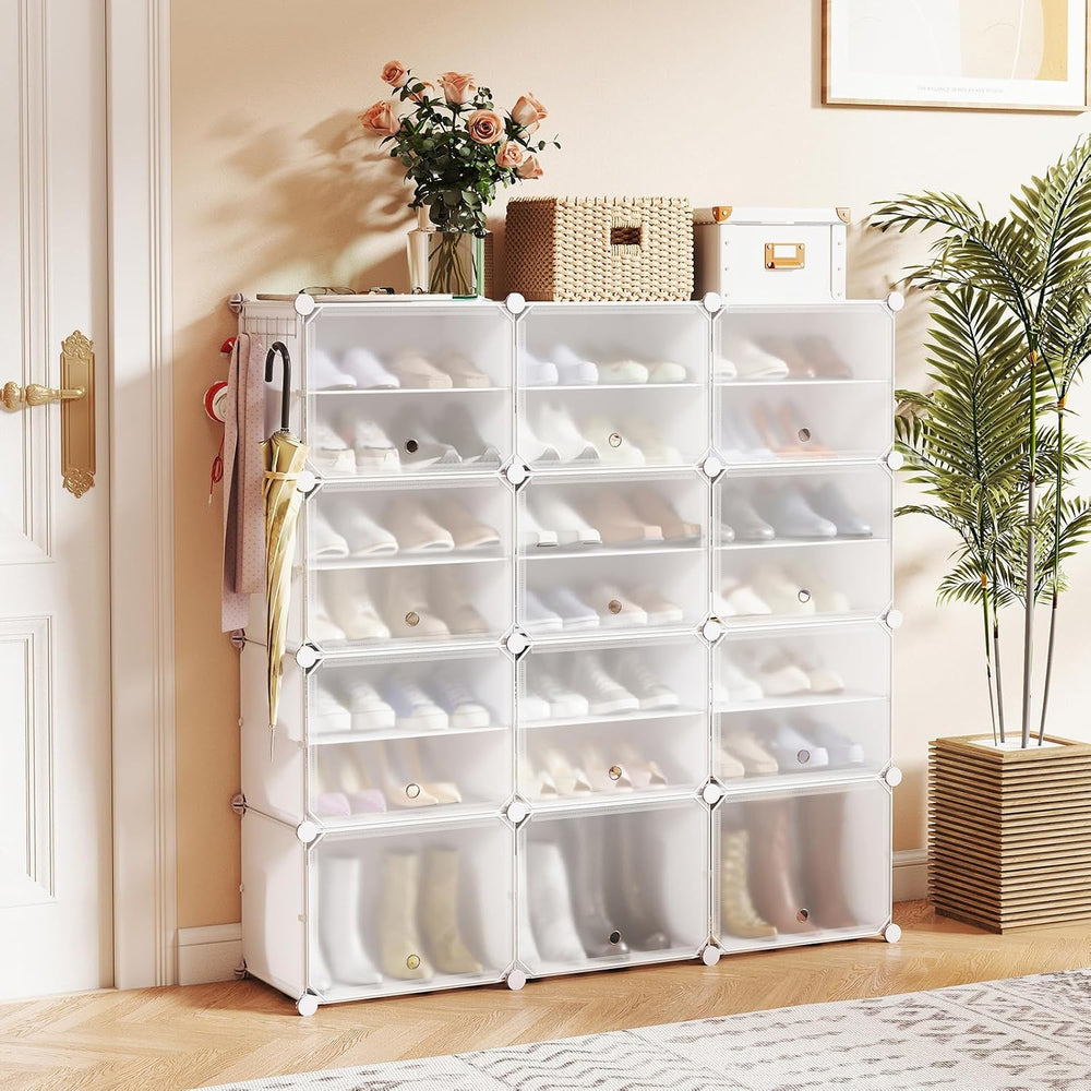 GOFLAME Portable Shoe Rack Organizer, 48 Pairs Expandable Modular Shoe Storag...