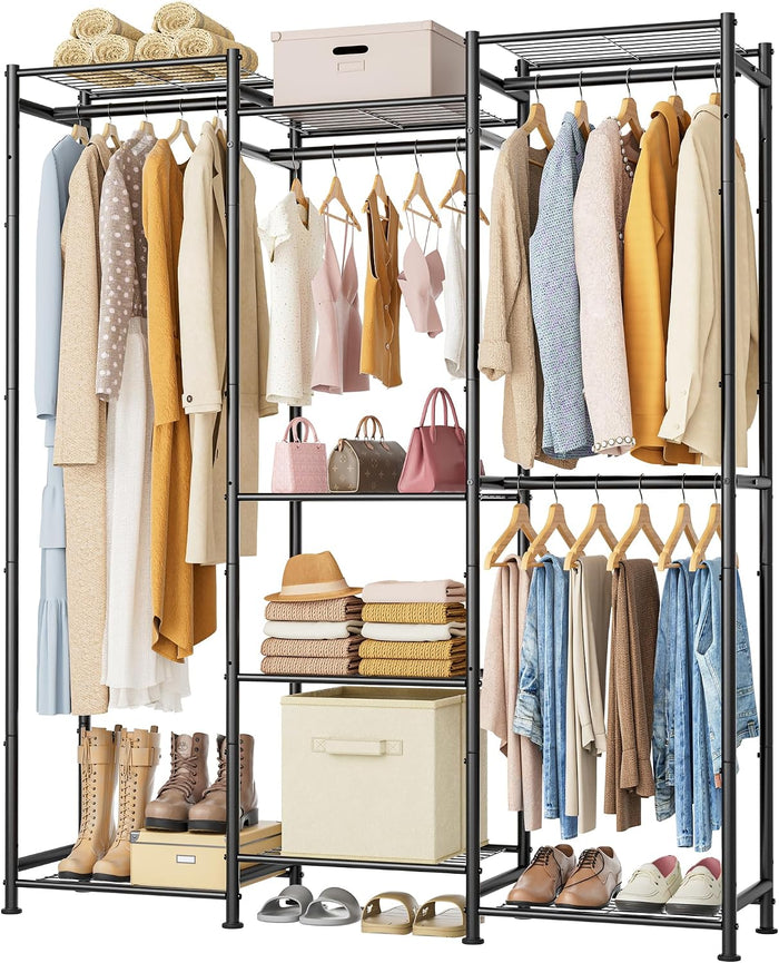 HOMIDEC Wardrobe Closet, 4 Hanging Spaces Portable Clothes Rack