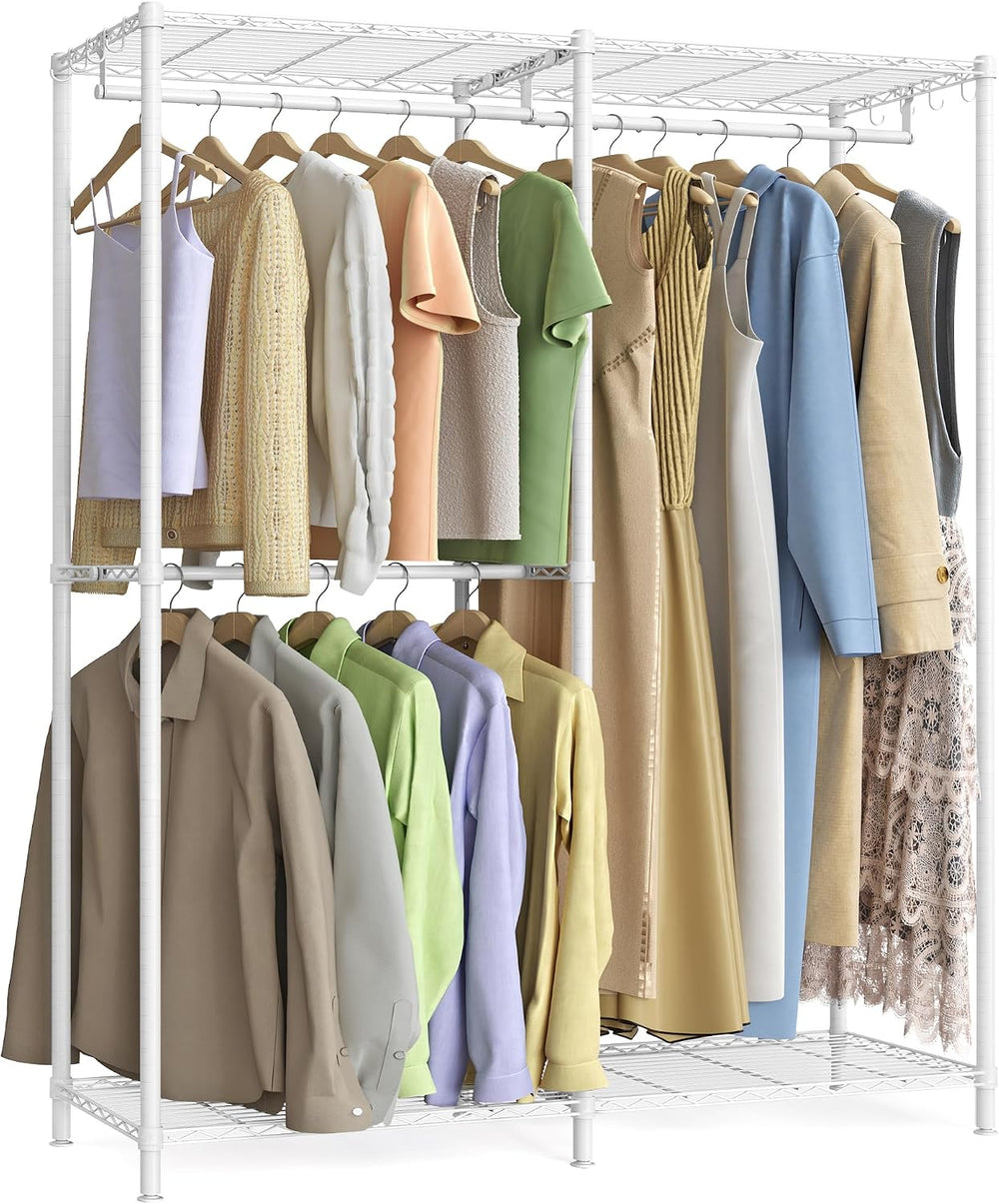 SONGMICS Closet Organizers and Storage, Clothes Rack with Shelves
