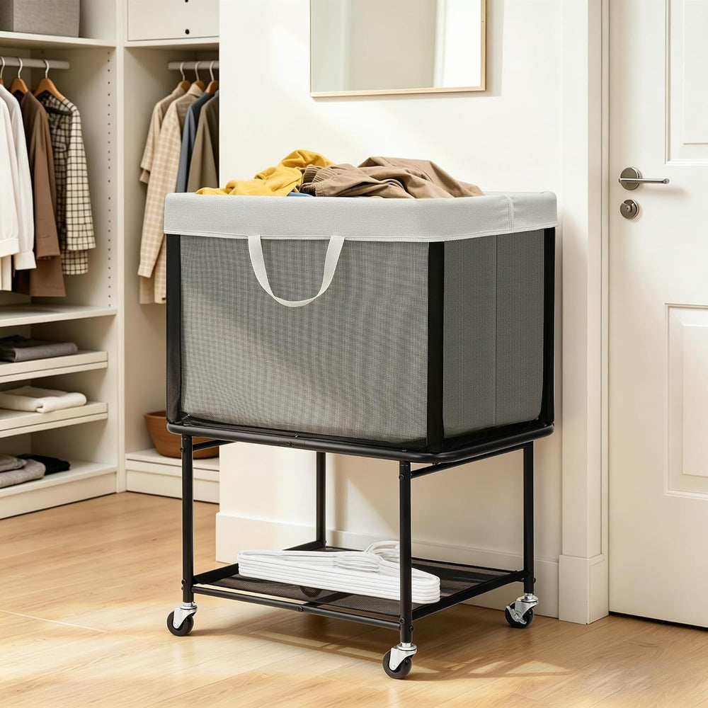 STO STO Rolling Laundry Hamper with Lockable Wheels, 29-Gallon (110L) Laundry...