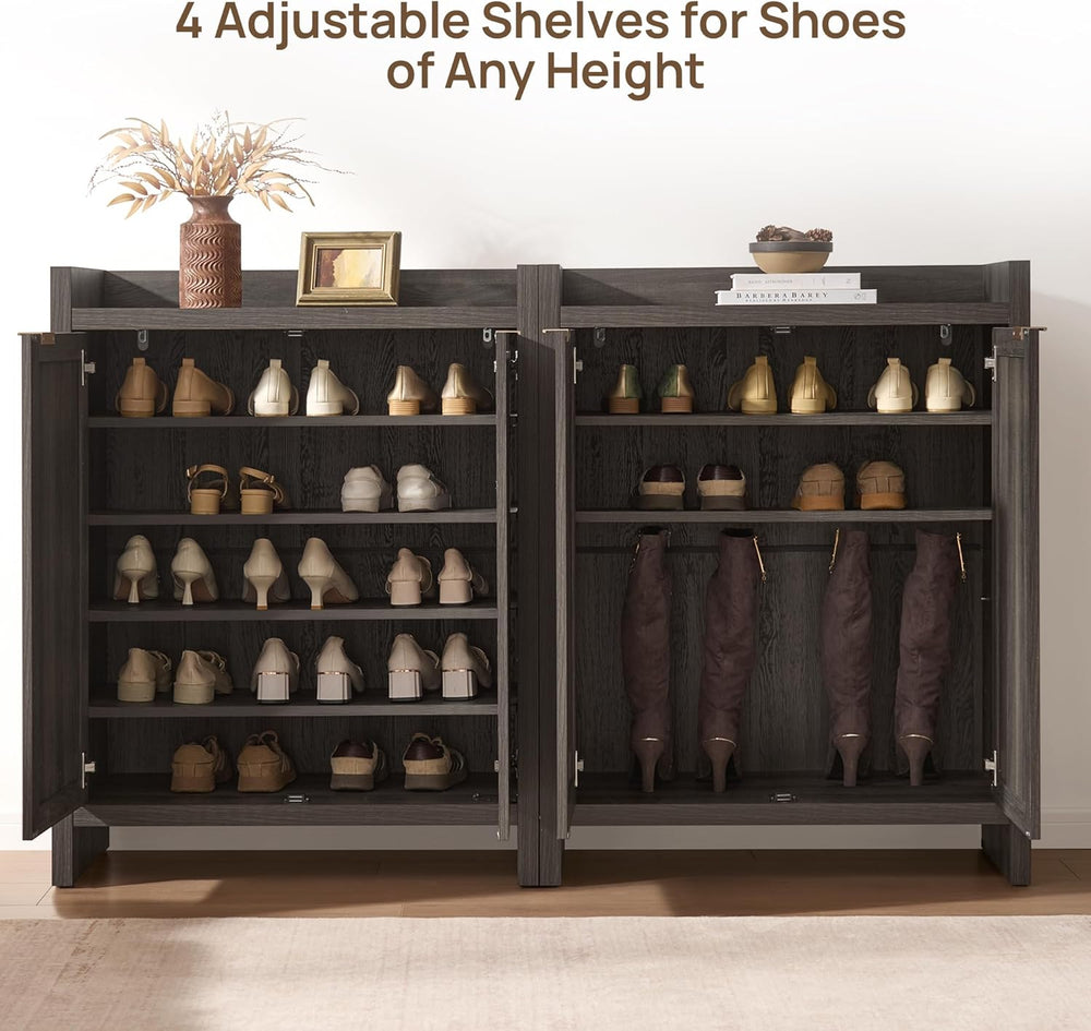 SICOTAS Shoe Cabinet Set of 2 Large Capacity Shoe Storage Organizer Cabinet