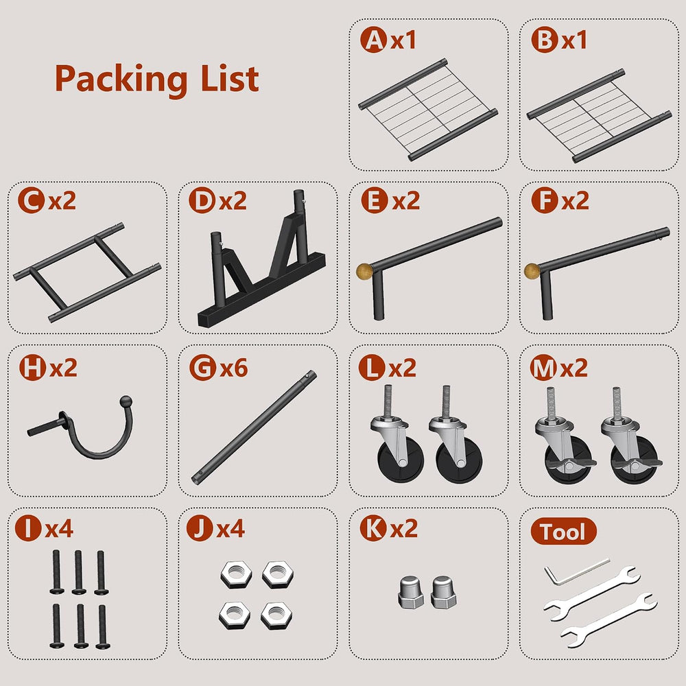 Rolling Garment Rack - Double Rod Clothes Rack with Lockable Casters, Mesh St...