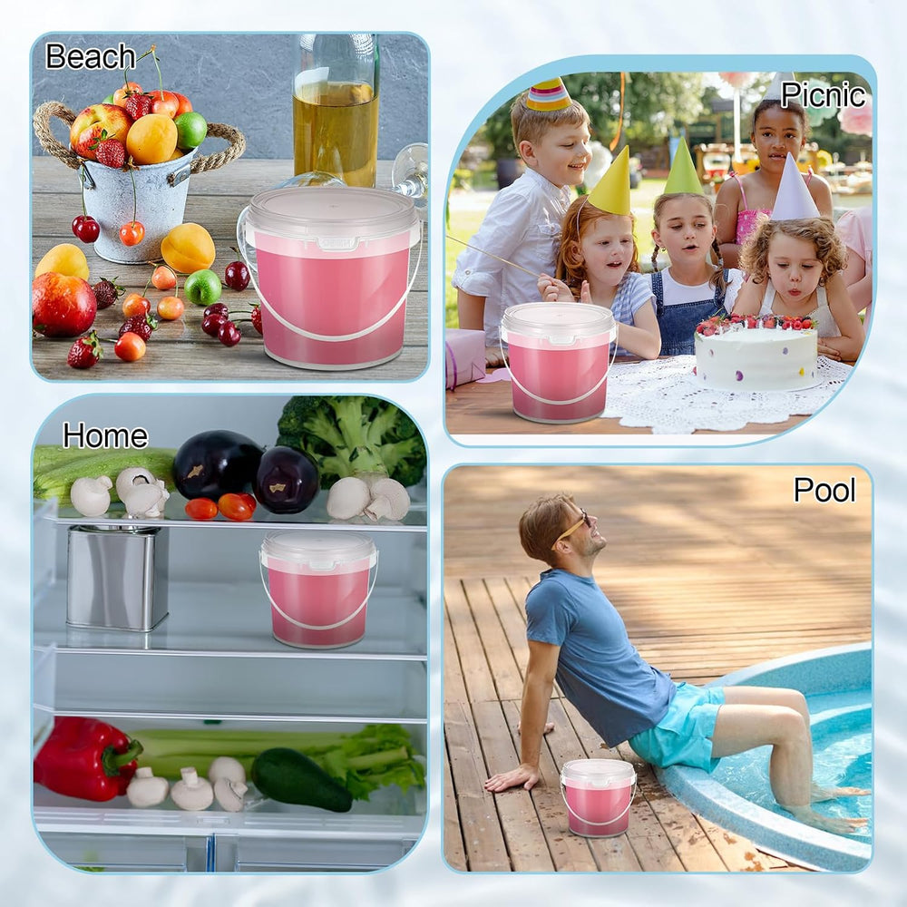 20 Pack 50 oz Clear Buckets for Drinks Reusable Food Storage Containers