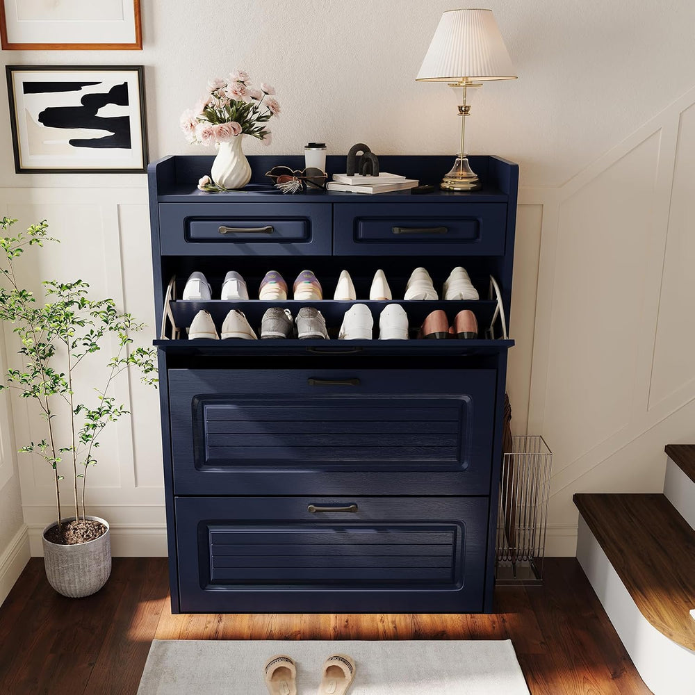 Shoe Cabinet for Entryway with 3 Flip Drawers & 2 Top Drawers