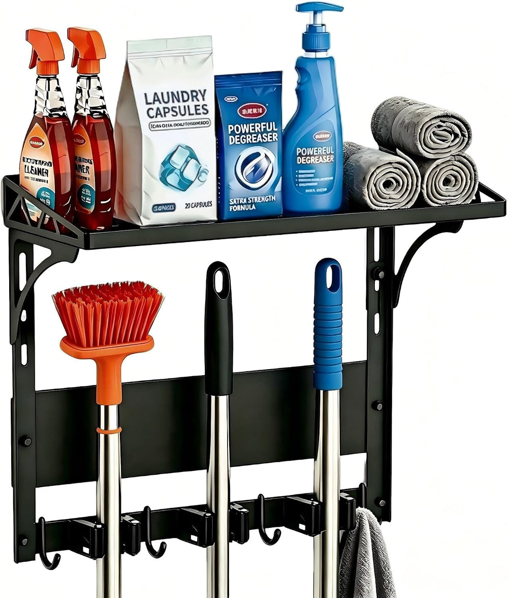 MUTUACTOR Heavy Duty Magnetic Broom Holder,Anti-slip Magnetic Tool Rack with ...